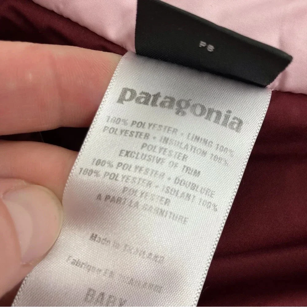 Patagonia baby puffer‎ vest pink and maroon colorblock size 6 months